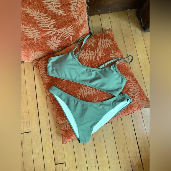 SOLD | Sage Green 2 Piece Bikini Lightly Padded Sexy Swimsuit Set - Picture 1 of 5